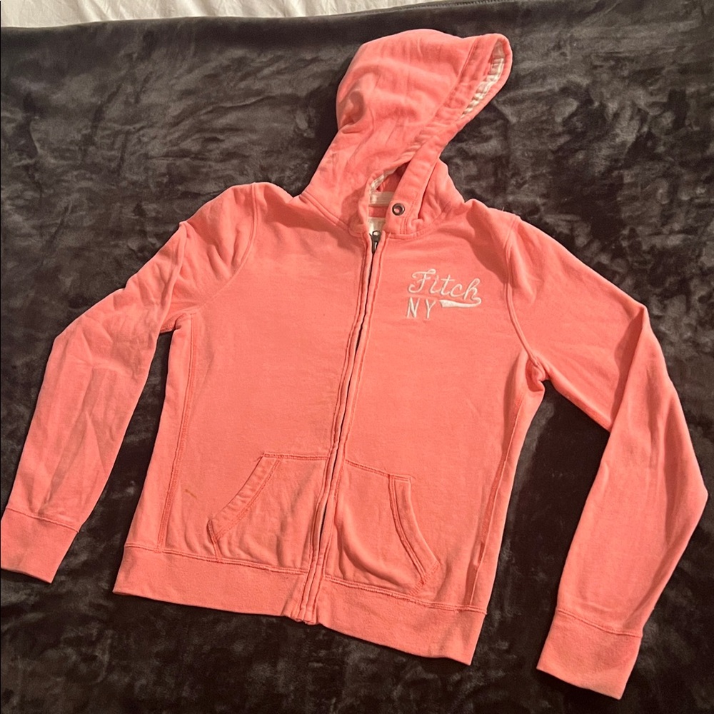 Abercrombie & Fitch Coral Zip-Up Hoodie